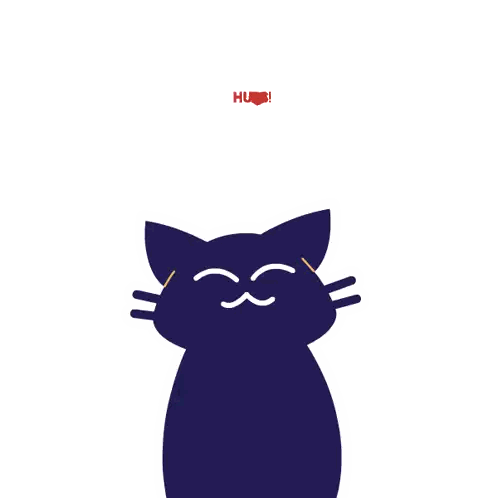 Black Cat Hugging With Hugs Text Sticker