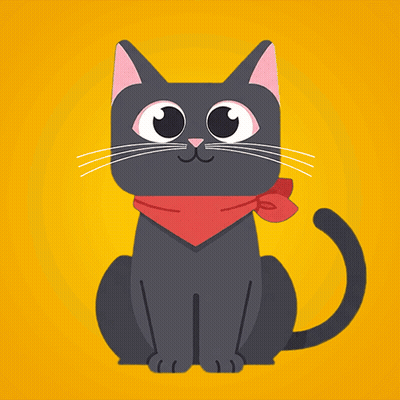 Black Cat In Red Scarf For Black Cat Appreciation Day GIF