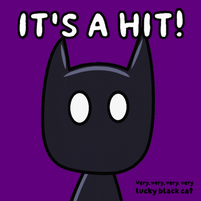 Black Cat It's A Hit GIF