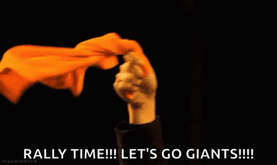 Black Cat Saying Go Giants GIF