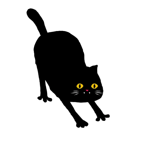 Black Cat Silhouette With Yellow Eyes Sticker