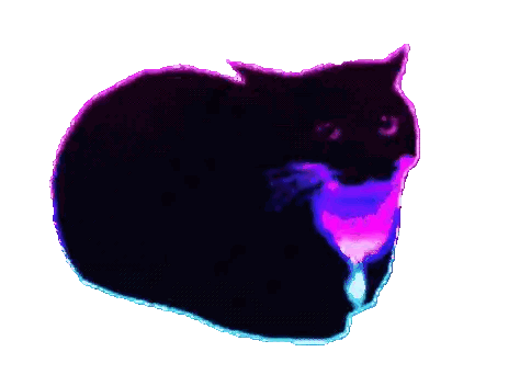 Black Cat Sitting Sticker