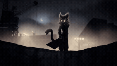 Black Cat Standing On Wall With Vanilla GIF