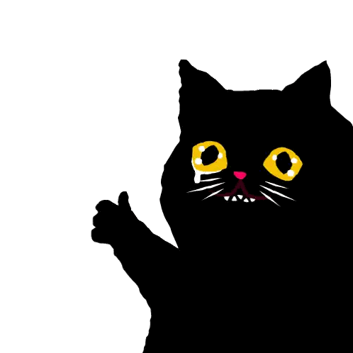 Black Cat Thumbs Up Sticker