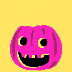 Black Cat Wave Halloween Pumpkin GIF