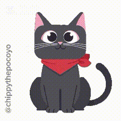Black Cat Wearing Red Scarf GIF