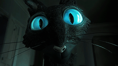 Black Cat With Blue Eyes And Nose GIF