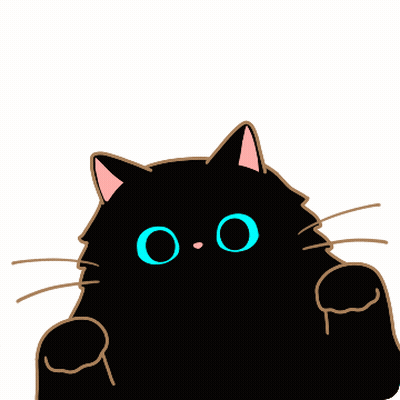 Black Cat With Blue Eyes And Pink Paw Prints GIF