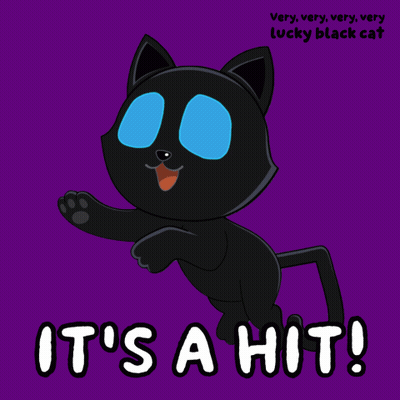 Black Cat With Blue Eyes It's A Hit GIF