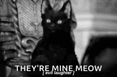 Black Cat With Horns Saying Meow GIF