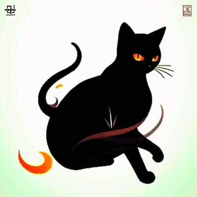 Black Cat With Orange Eyes GIF