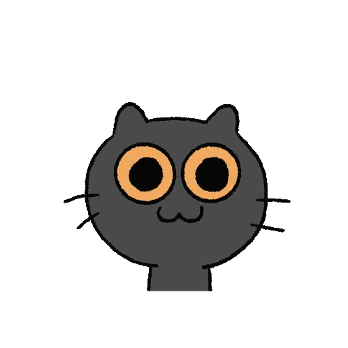 Black Cat With Orange Eyes And W Sticker