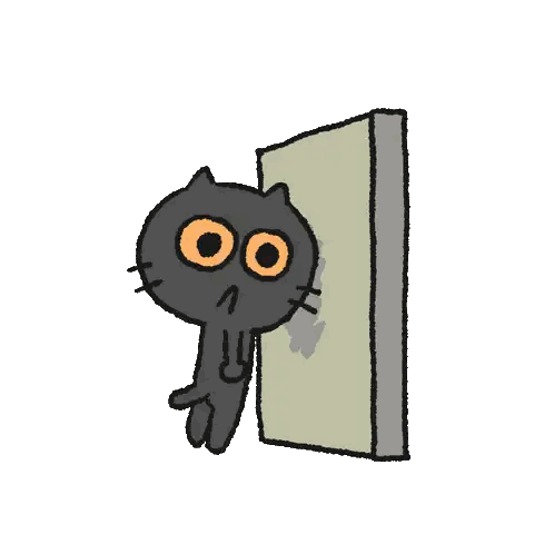 Black Cat With Orange Eyes Sticker