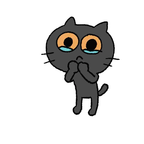 Black Cat With Orange Eyes Sticker