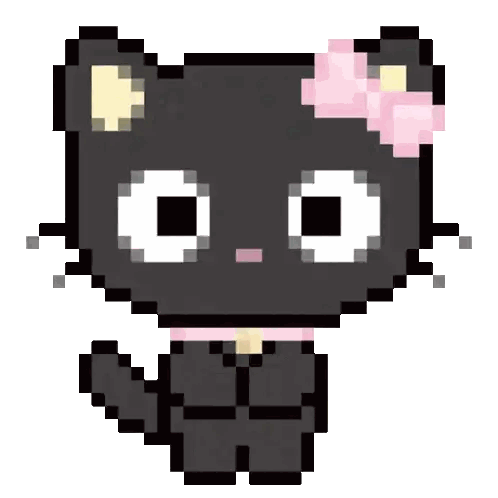 Black Cat With Pink Bow Sticker