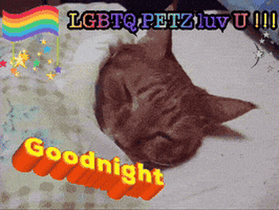 Black Cat With Pink Ears Sleeping GIF