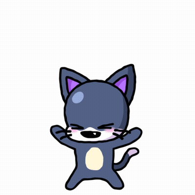 Black Cat With Purple Ears Dancing GIF