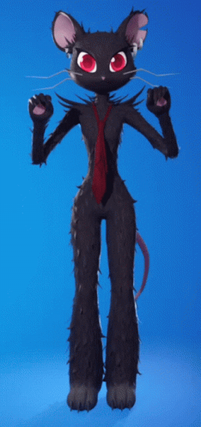 Black Cat With Red Eyes And Tie GIF