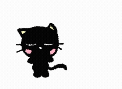 Black Cat With Red Heart Saying I Love You Dork GIF