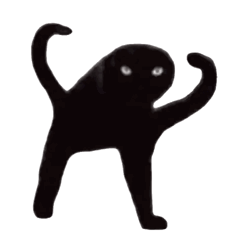 Black Cat With White Eyes And Long Tail Sticker