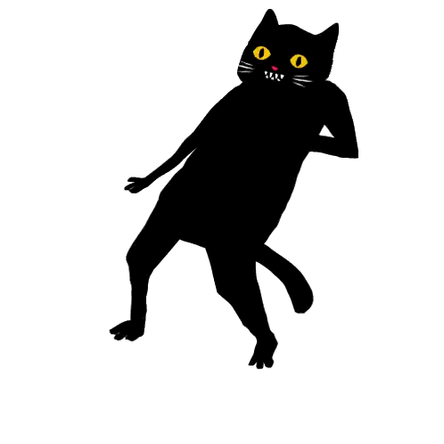 Black Cat With Yellow Eyes And Pink Nose Sticker