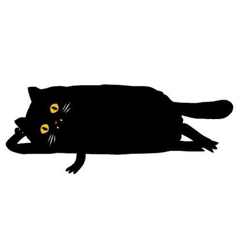 Black Cat With Yellow Eyes Lying Sticker