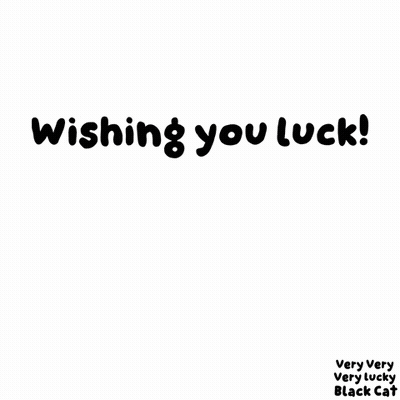 Black Cat With Yellow Eyes Wishing Luck GIF