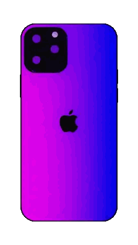 Black Cell Phone Purple Screen Sticker