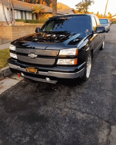 Black Chevy Truck With License Plate 5L50rst GIF
