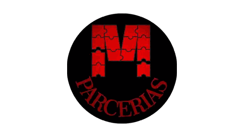 Black Circle Red M Parcerias Sticker