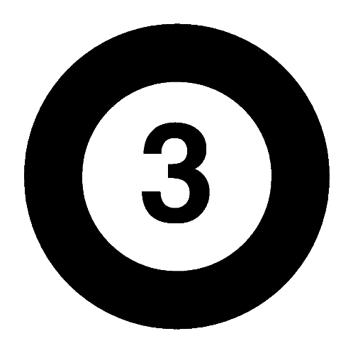 Black Circle With Number 2 Sticker
