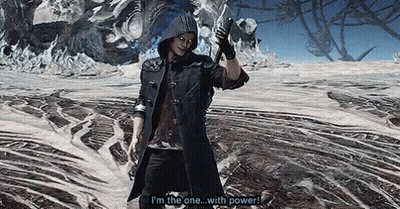Black Coat Man With Hammer Says I'm The One With Power GIF