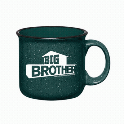 Black Coffee Mug With Big Brother Logo GIF