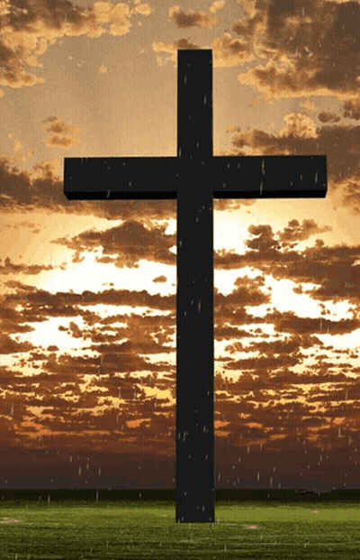 Black Cross In Cloudy Field GIF