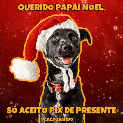 Black Dog Wearing Santa Hat GIF