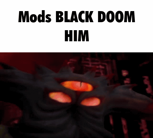 Black Doom Demon With Mods Text GIF