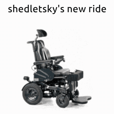 Black Electric Wheelchair Shedletsky's New Ride GIF