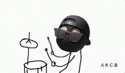 Black Face Emoji Playing Rim Shot GIF