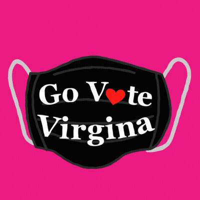 Black Face Mask Saying Go Vote Virginia GIF