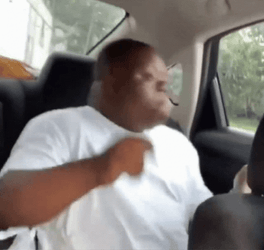 Black Fat Boy Do Turn Up While Seating GIF