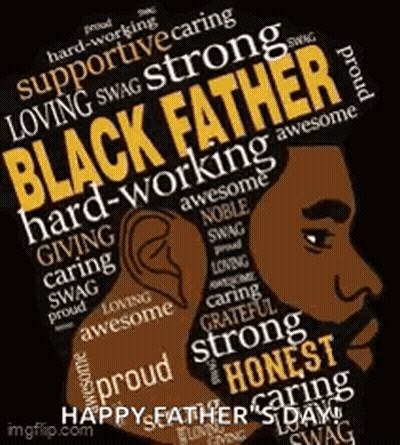 Black Father Surrounded By Words GIF
