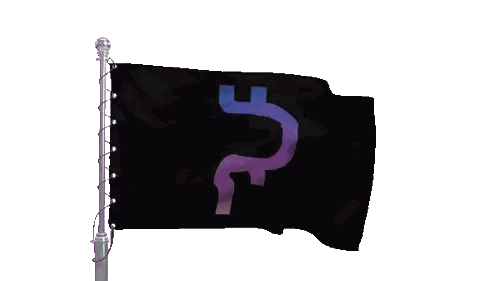 Black Flag With Purple Swirl Sticker