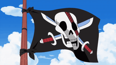 Black Flag With Skull And Crossed Swords GIF