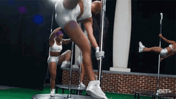 Black Girl Pole Dancing Split GIF