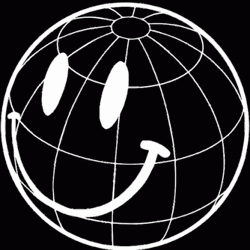 Black Globe Winky Face  GIF