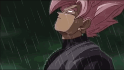Black Goku Rose Under The Rain GIF