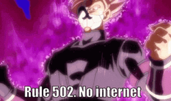 Black Goku Rule 502 No Internet GIF