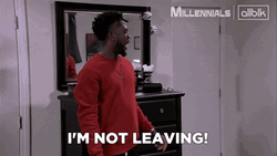 Black Guy Firm Stand Im Not Leaving  GIF