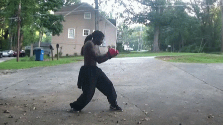 Black Guy Practicing Hadouken GIF