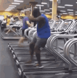 Black Guy Spinning On Treadmill GIF